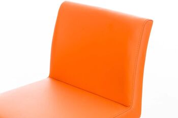 Tabouret de bar Panama B simili cuir orange 44x42x86 simili cuir orange inox 7