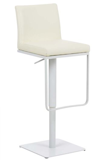 Tabouret de bar Panama W simili cuir crème 44x42x86 simili cuir crème inox 1