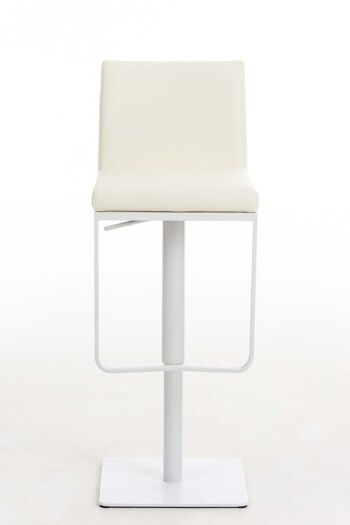 Tabouret de bar Panama W simili cuir crème 44x42x86 simili cuir crème inox 2