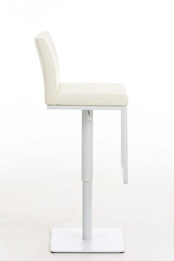 Tabouret de bar Panama W simili cuir crème 44x42x86 simili cuir crème inox 3