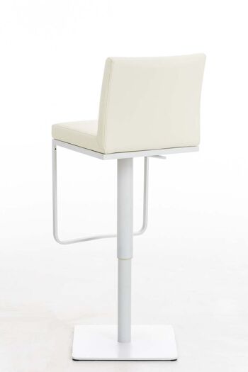 Tabouret de bar Panama W simili cuir crème 44x42x86 simili cuir crème inox 5