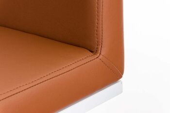 Panama W tabouret de bar en cuir artificiel marron clair 44x42x86 cuir artificiel marron clair acier inoxydable 6