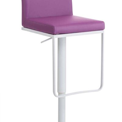 Sgabello Panama W ecopelle viola 44x42x86 acciaio inox ecopelle viola