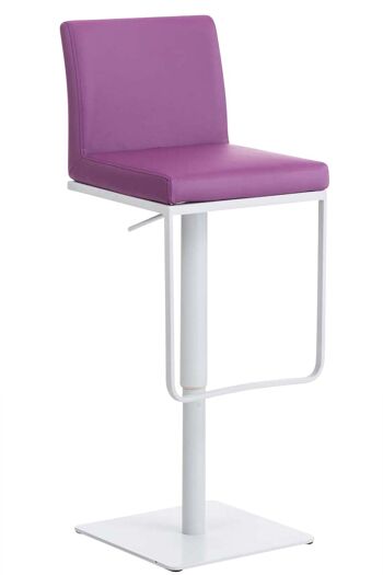 Tabouret de bar Panama W simili cuir violet 44x42x86 simili cuir violet acier inoxydable 1