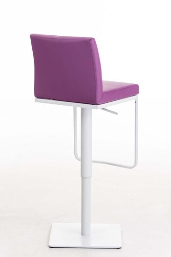 Tabouret de bar Panama W simili cuir violet 44x42x86 simili cuir violet acier inoxydable 4