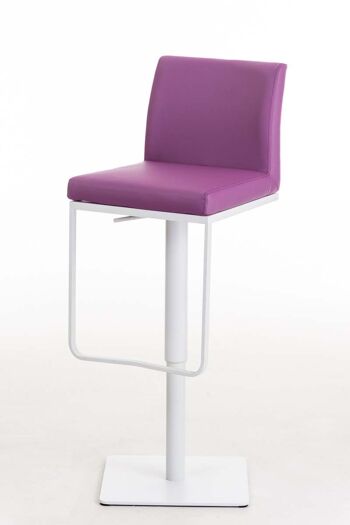 Tabouret de bar Panama W simili cuir violet 44x42x86 simili cuir violet acier inoxydable 5