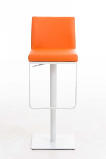 Panama W tabouret de bar en cuir artificiel orange 44x42x86 cuir artificiel orange acier inoxydable 2