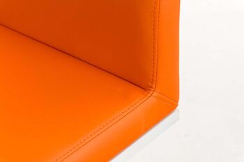 Panama W tabouret de bar en cuir artificiel orange 44x42x86 cuir artificiel orange acier inoxydable 6