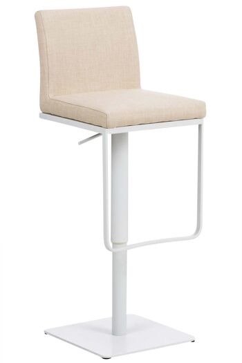 Tabouret de bar Panama W tissu crème 44x42x86 crème Matière acier inoxydable 1