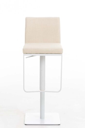 Tabouret de bar Panama W tissu crème 44x42x86 crème Matière acier inoxydable 2