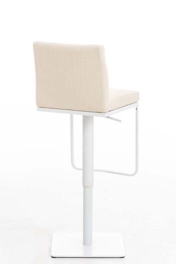 Tabouret de bar Panama W tissu crème 44x42x86 crème Matière acier inoxydable 4