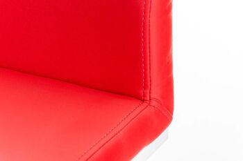 Panama W tabouret de bar en cuir artificiel rouge 44x42x86 cuir artificiel rouge acier inoxydable 7