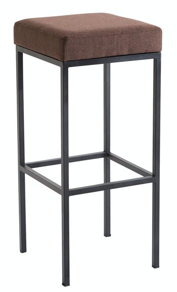 Tabouret de bar Newark 85 tissu marron noir 37x37x85 marron Matière métal 1