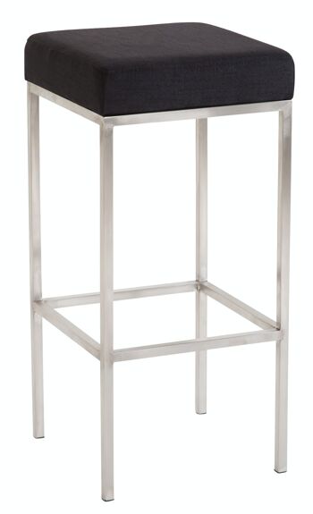 Tabouret de bar Newark 85 tissu inox noir 37x37x85 noir Matière métal 1