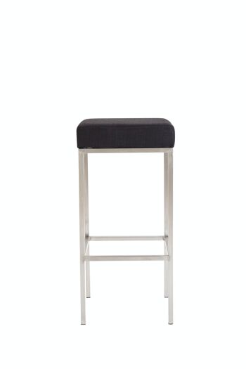 Tabouret de bar Newark 85 tissu inox noir 37x37x85 noir Matière métal 2