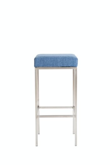 Tabouret de bar Newark 85 tissu inox bleu 37x37x85 bleu Matière métal 2