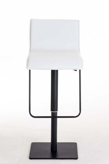 Tabouret de bar Limon B blanc 46x41x80 cuir artificiel blanc acier inoxydable 2