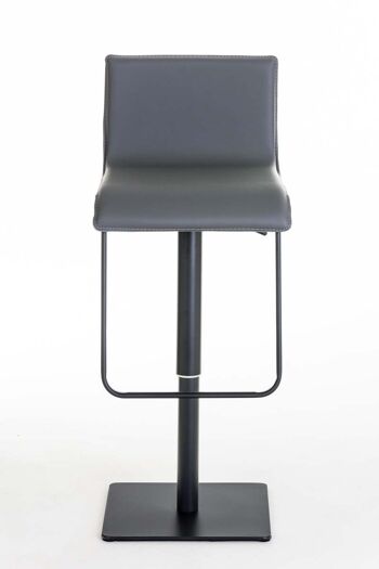 Tabouret de bar Limon B Gris 46x41x80 Cuir artificiel gris acier inoxydable 2