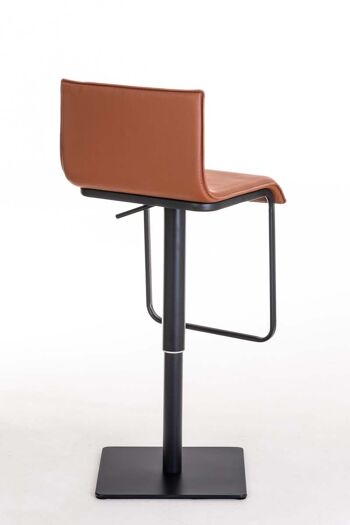 Tabouret de bar Limon B marron clair 46x41x80 cuir artificiel marron clair acier inoxydable 4