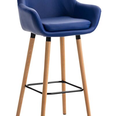 Sgabello da bar Grant similpelle blu 46x55x99 similpelle blu Wood