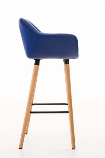 Tabouret de bar Grant simili cuir bleu 46x55x99 simili cuir bleu Wood 3