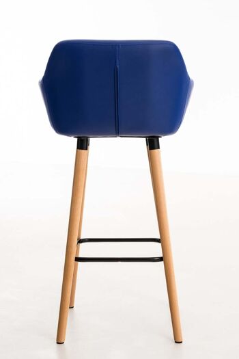 Tabouret de bar Grant simili cuir bleu 46x55x99 simili cuir bleu Wood 4