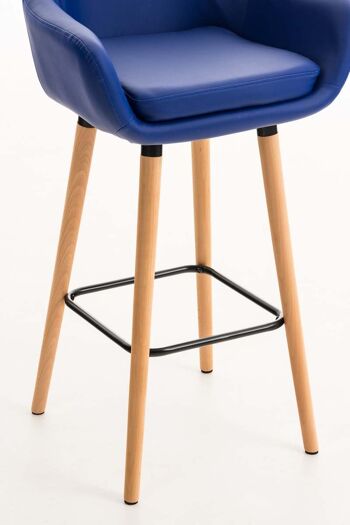 Tabouret de bar Grant simili cuir bleu 46x55x99 simili cuir bleu Wood 7