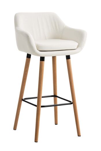 Tabouret de bar Grant simili cuir blanc 46x55x99 simili cuir blanc Wood 1