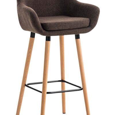 Bar stool Grant fabric brown 46x55x99 brown Material Wood