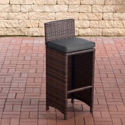 Outdoor bar stool Lenox anthracite flat rattan mottled brown 36.5x40x100.5 mottled brown plastic aluminum