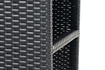 Tabouret de bar extérieur Lenox rotin plat anthracite noir 36,5x40x100,5 aluminium plastique noir 4
