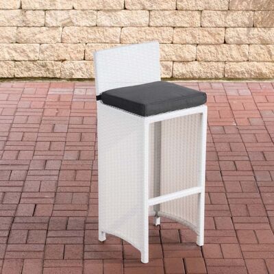 Outdoor bar stool Lenox anthracite flat rattan white 36.5x40x100.5 white plastic aluminum