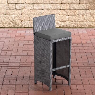 Outdoor bar stool Lenox iron gray flat rattan Gray 36.5x40x100.5 Gray plastic aluminum