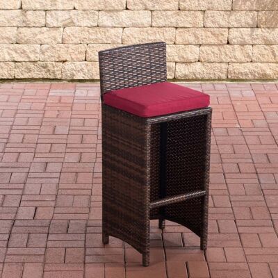 Lenox outdoor bar stool ruby red flat rattan mottled brown 36.5x40x100.5 mottled brown plastic aluminum