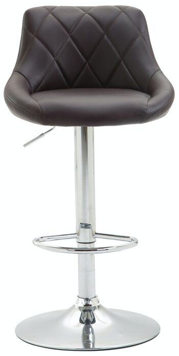 Tabouret de bar Lazio simili cuir marron chrome 49x46x83 métal simili cuir marron 3