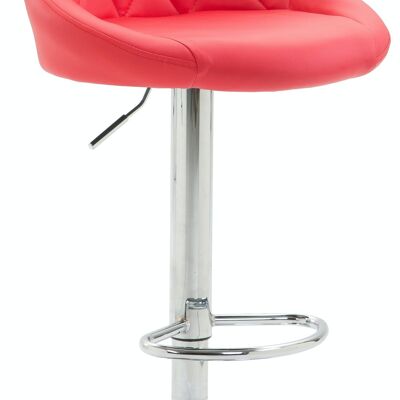 Tabouret de bar Lazio simili cuir chrome rouge 49x46x83 simili cuir rouge métal