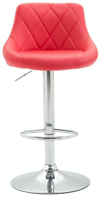 Tabouret de bar Lazio simili cuir chrome rouge 49x46x83 simili cuir rouge métal 3