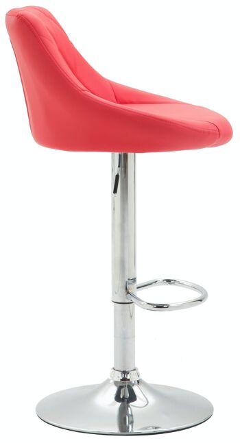 Tabouret de bar Lazio simili cuir chrome rouge 49x46x83 simili cuir rouge métal 4