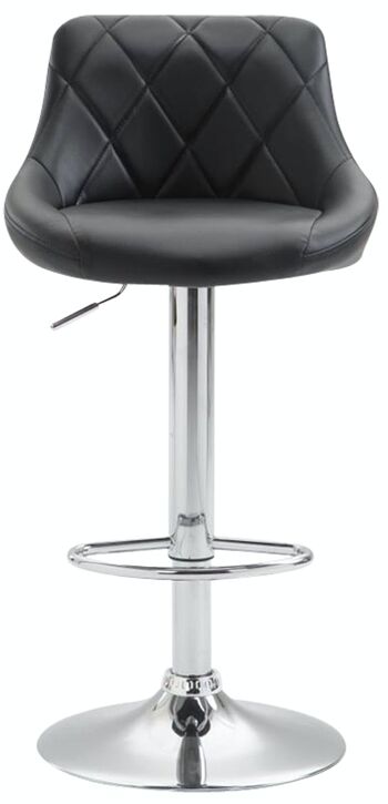 Tabouret de bar Lazio simili cuir chrome noir 49x46x83 simili cuir noir métal 3