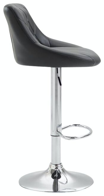 Tabouret de bar Lazio simili cuir chrome noir 49x46x83 simili cuir noir métal 4