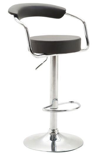 Tabouret de bar Azzurri similicuir Gris 51x53x84 Cuir artificiel gris Métal chromé 1