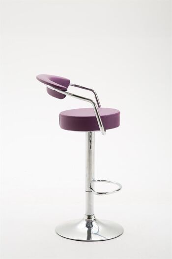 Tabouret de bar Azzurri simili cuir violet 51x53x84 cuir artificiel violet Métal chromé 3