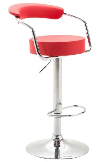 Tabouret de bar Azzurri simili cuir rouge 51x53x84 simili cuir rouge Métal chromé 1