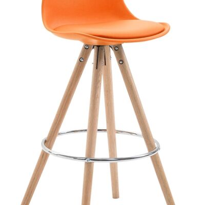 Barkruk Franklin kunstleer Rond Natura (eiken) oranje 44x38x94,5 oranje plastic Hout