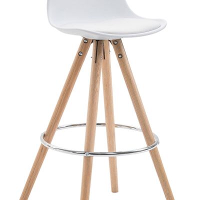 Bar stool Franklin artificial leather Round Natura (oak) white 44x38x94.5 white plastic Wood