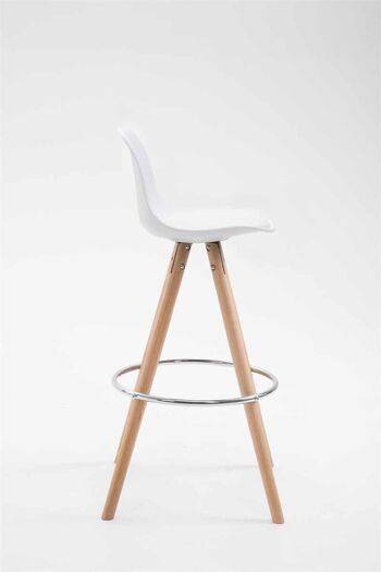 Tabouret de bar Franklin similicuir rond Natura (chêne) blanc 44x38x94,5 plastique blanc Bois 3