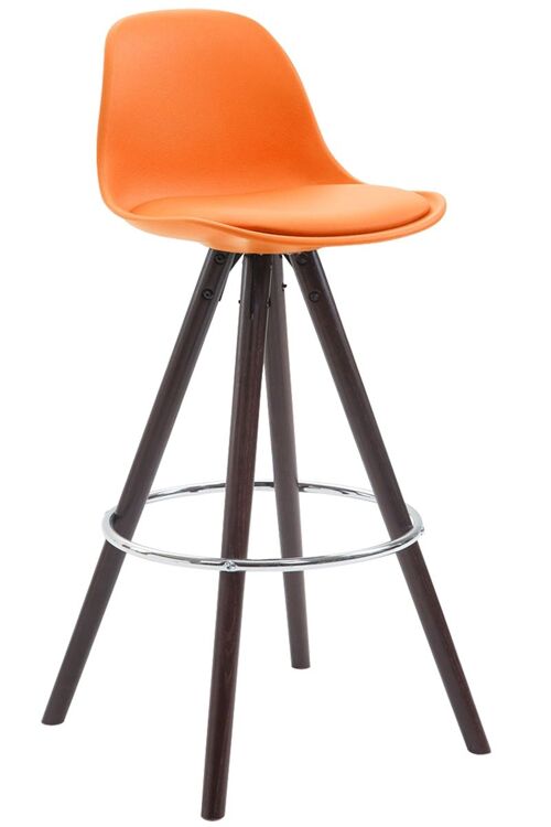 Barkruk Franklin imitatieleer Rond Cappuccino (eiken) oranje 44x38x94,5 oranje plastic Hout