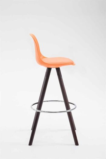 Tabouret de bar Franklin simili cuir Round Cappuccino (chêne) orange 44x38x94.5 plastique orange Bois 3