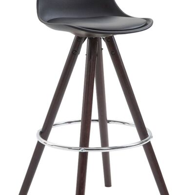 Barhocker Franklin Kunstleder Round Cappuccino (Eiche) schwarz 44x38x94,5 schwarzer Kunststoff Holz