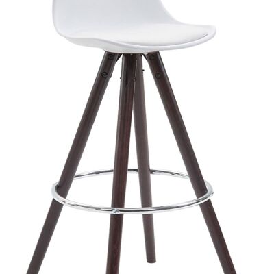 Barhocker Franklin Kunstleder Round Cappuccino (Eiche) weiß 44x38x94,5 weißer Kunststoff Holz